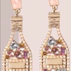 PlunderDesign champagne earrings multi color rhinestones set in gold